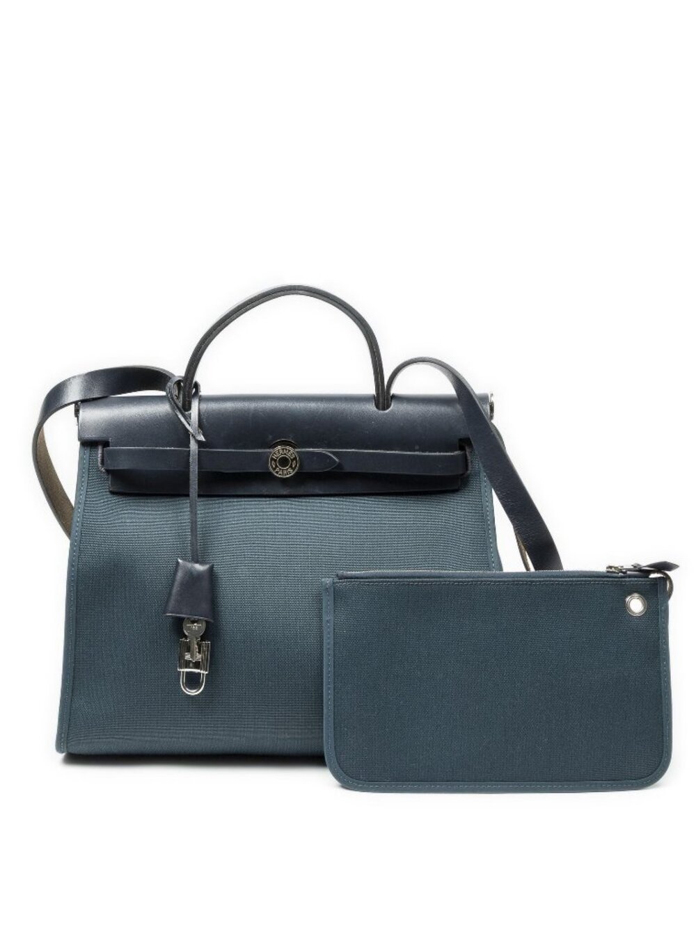 Hermes Herbag Zip Navy Toile Handbag